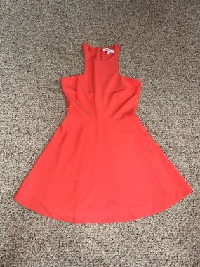 Sleeveless Coral Fit & Flare Dress
